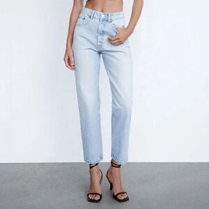 Zara High Rise Crop Straight Leg Size 36/4
